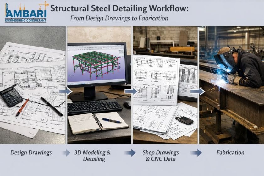 Structural Steel Detailing Workflow: From Design Drawings to Fabrication