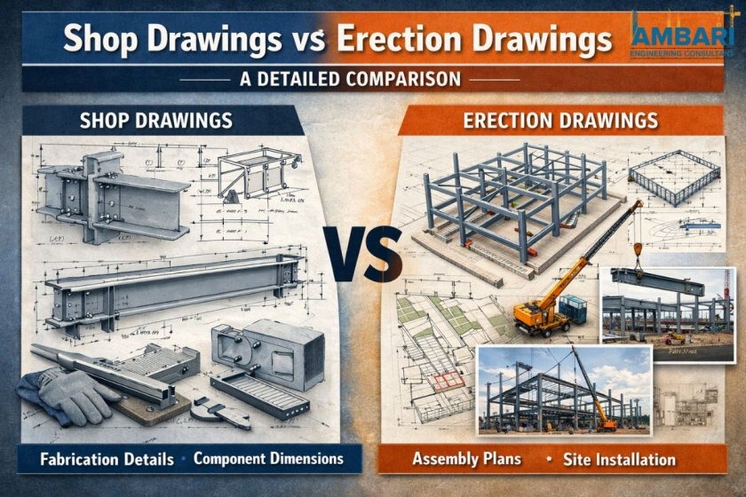 Shop Drawings vs Erection Drawings: A Detailed Comparison
